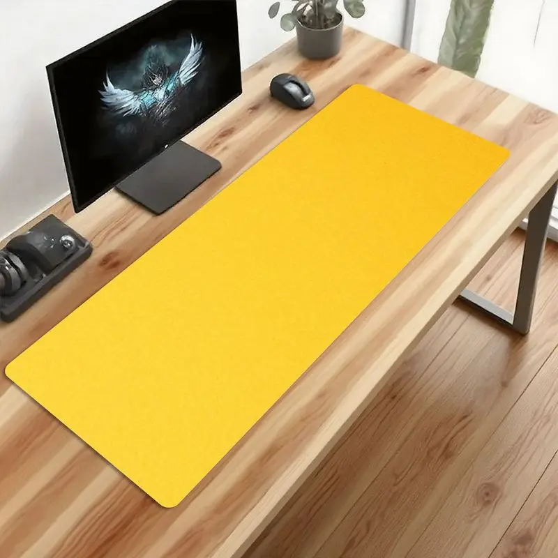 قطعة واحدة من سجادة مكتب صفراء كبيرة، قاعدة مضادة للانزلاق، مقاومة للغبار، مثالية للاستخدام المنزلي والمكتبي، الحجم: 31.5 بوصة × 11.8 بوصة