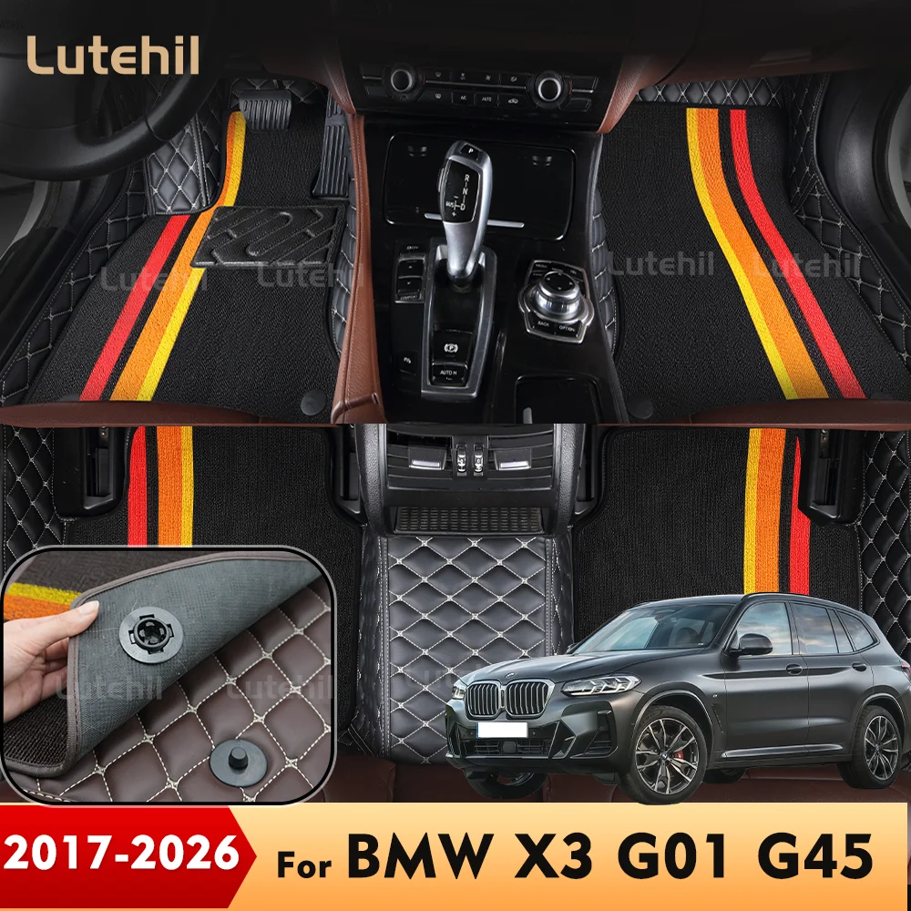 

For BMW X3 G01 G45 2017-2026 2025 2024 2023 22 21 20 Custom Double-layer Car Floor Mats Carpet Cover Interior Accessories