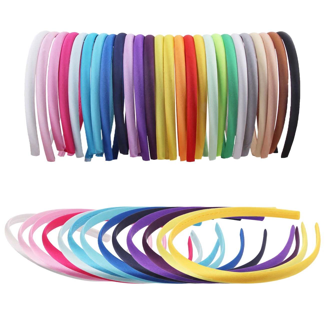 1CM Satin Headband For Girls Solid Candy Color Hair Hoop Multicolor Daily Makeup Washing Face DIY Hair Accessories