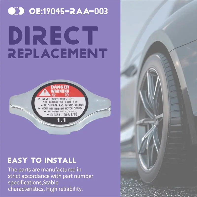 Upgraded Radiator Cap, Replace 19045-RAA-003,For Honda, Acura - Accord, Civic, CRV, Elements, Fit, Odyssey, Pilot, Ridgeline,