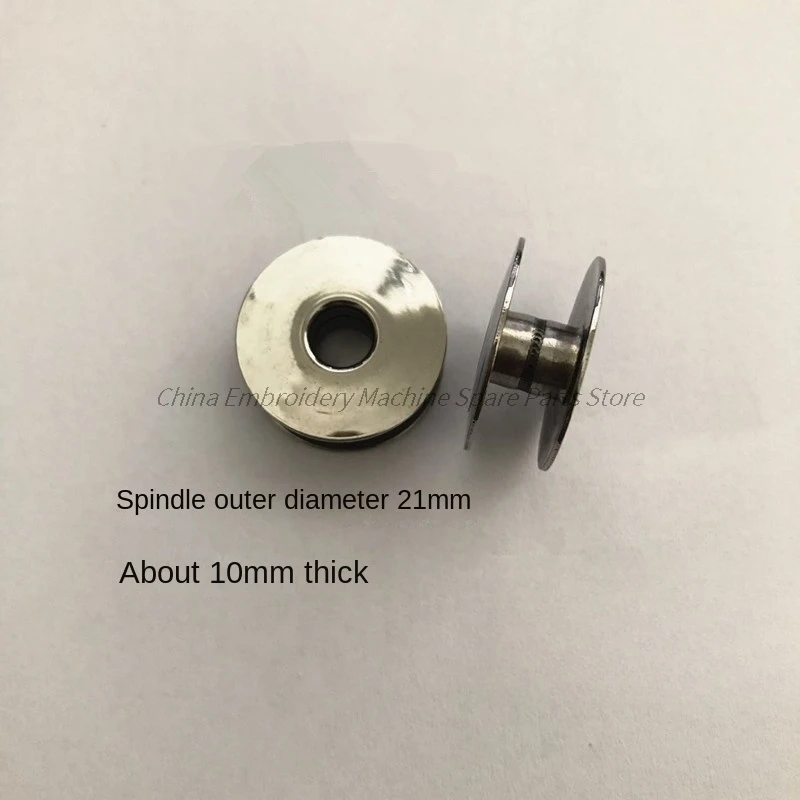 100PCS Stainless Steel Bobbin Core 1.0 Outer Diameter 21mm Height 10mm Computer Embroidery Machine Accessories