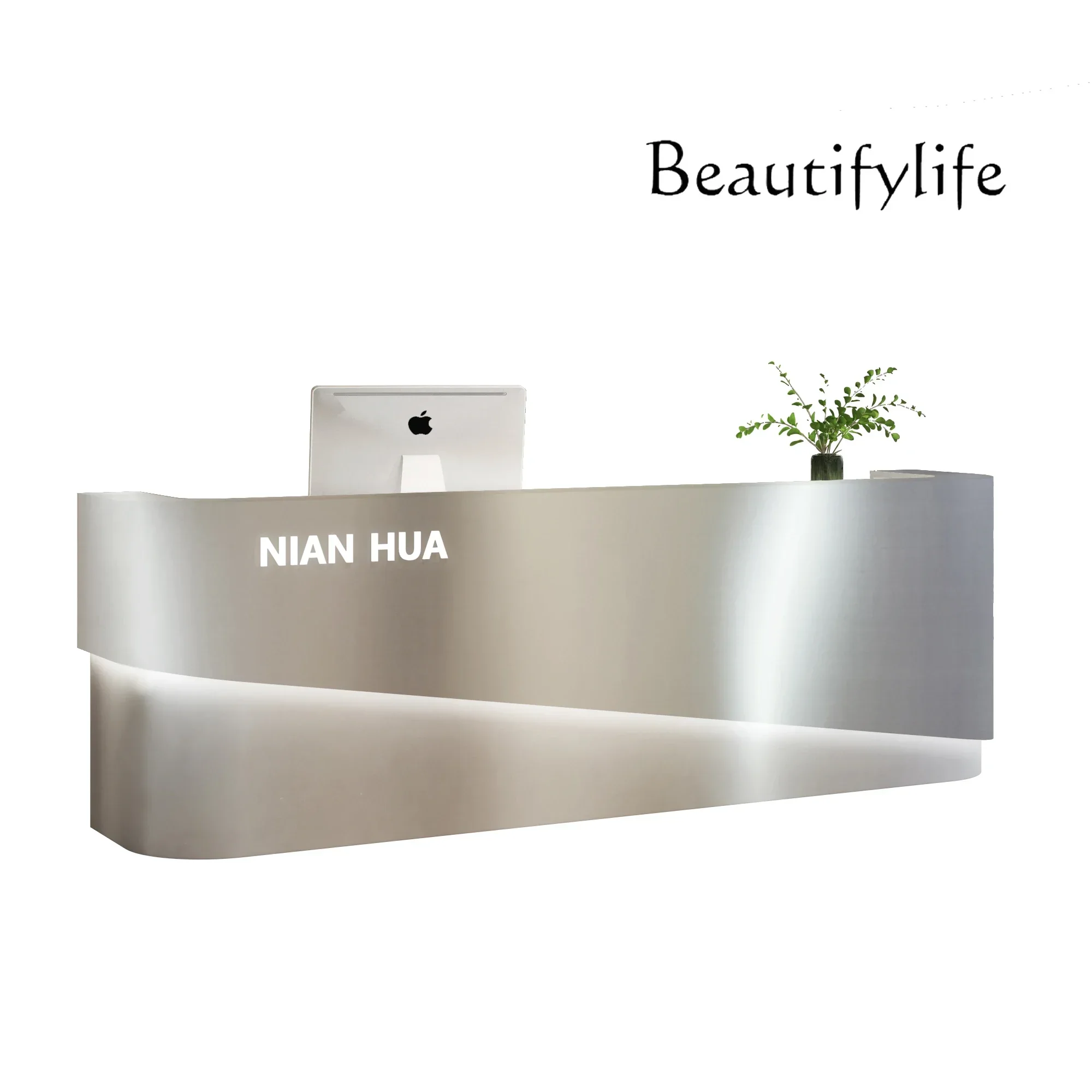 X American Stainless Steel Checkout Page, Simple Modern Beauty Salon Reception Can Be Customized