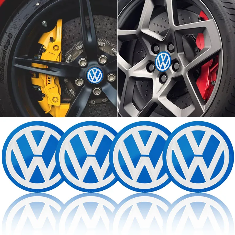 4pcs 56mm Wheel Center Hub Cap Badge Emblem Decal Wheel Sticker For Volkswagen VW R-line R GTI Polo Golf Touareg Passat Magotan