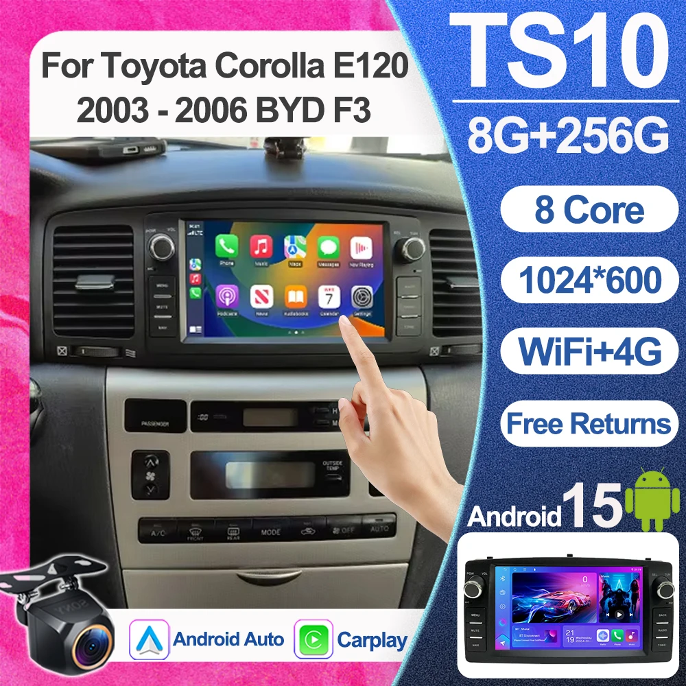 7 ''Radio Per Auto Android Per Toyota Corolla E120 2003 - 2006 BYD F3 Lettore 2Din Autoaudio Unità di Testa di Navigazione GPS RDS WIFI 5G DPS