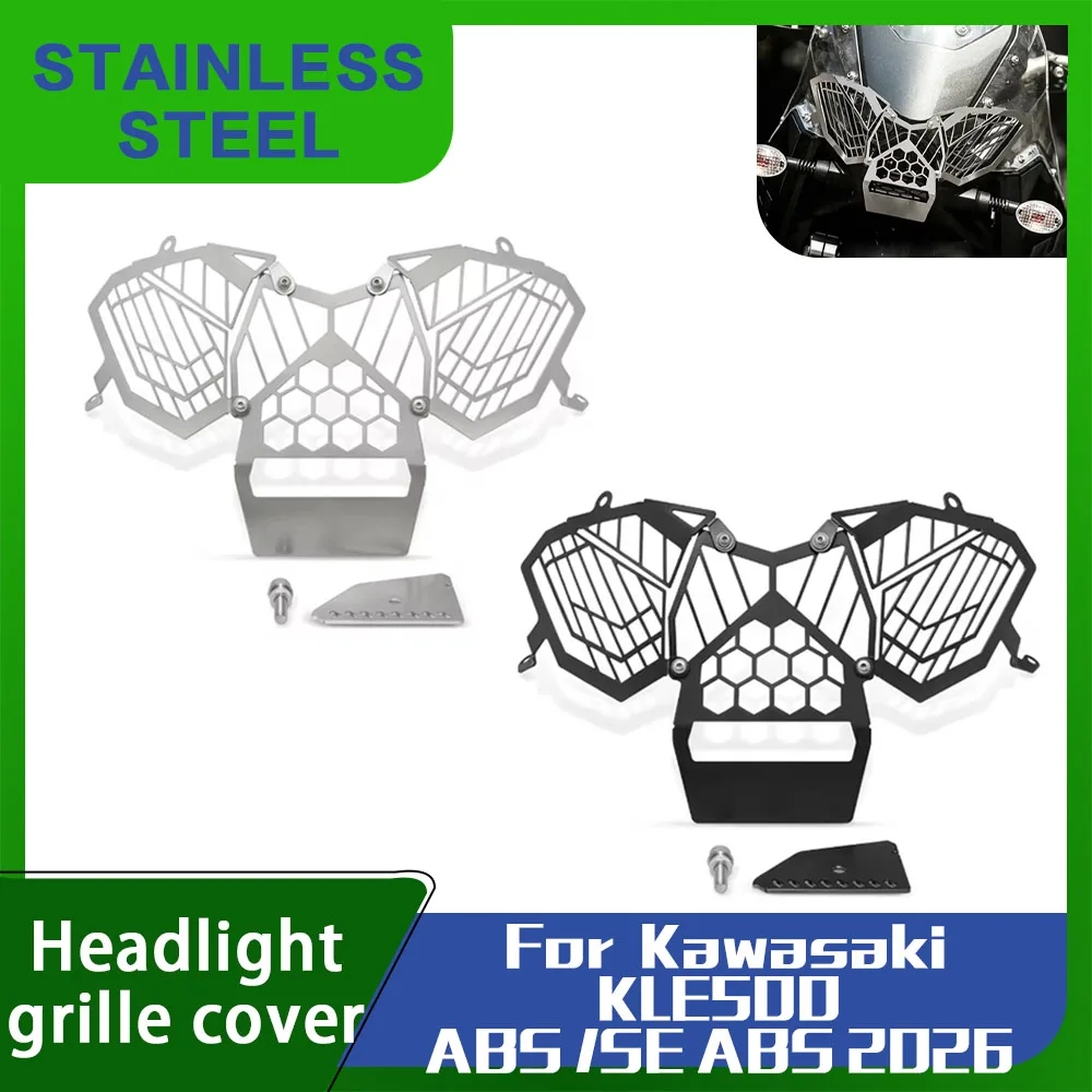 For Kawasaki KLE 500 ABS SE KLE500 2026 Motorcycle Headlight Guard Cover Protection Grill Under Cover Accessories