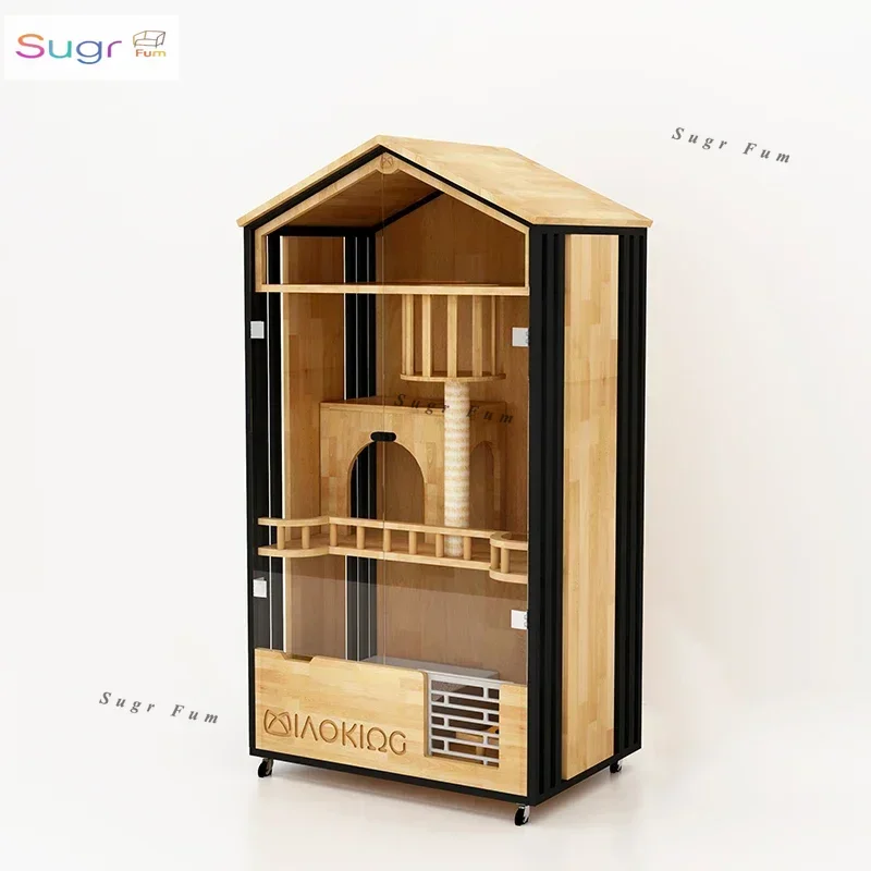 

Meow Emperor Cage Cat Villa Luxury Three story Home Display Cabinet Cage Cage Free Entry and Exit Customizable