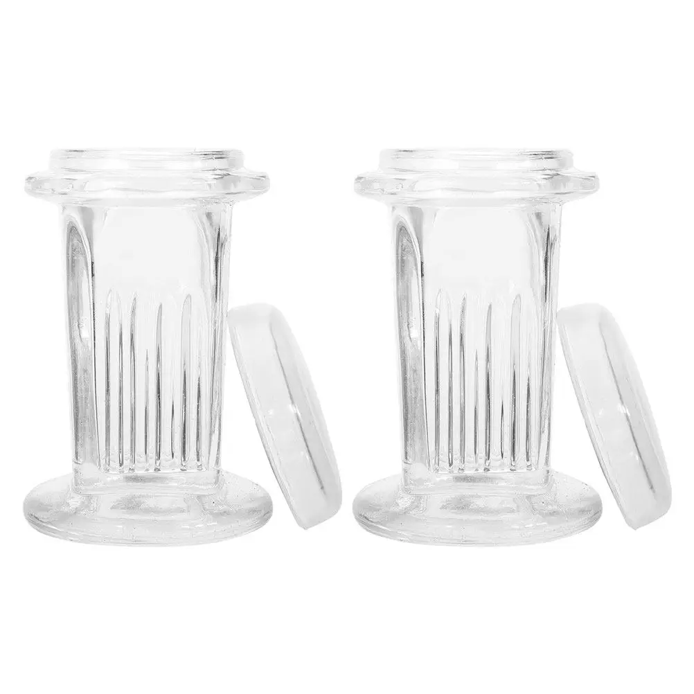 2 Pcs Lab Jars Clear Glass Slide Staining Glassware Tank Transparent Specimen Cups