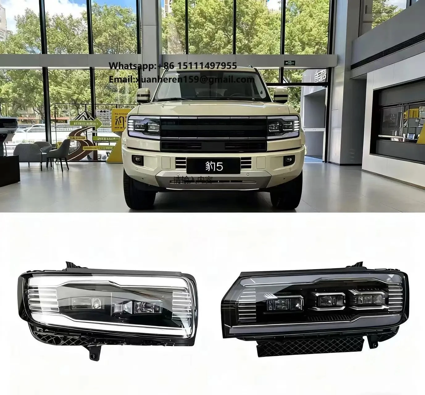 BYD Equation Leopard 5 Car Lamp Assembly 12V 70W 4000 Lm 3000K LED Universal Fitment