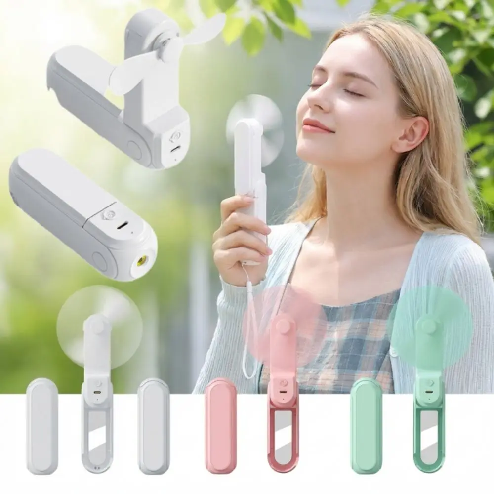 3 IN 1 Handheld Mini Fan USB Rechargeable 3 Gears Folding Flashlight Fan 1200 MAh Lightweight Pocket Silent Fan Summer Outdoor