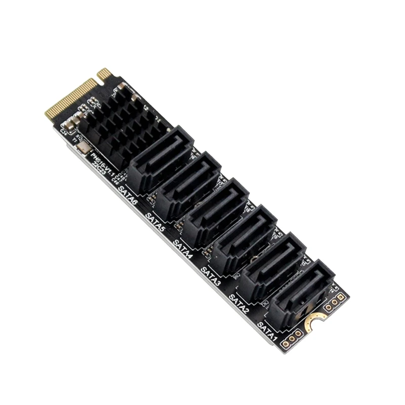 M2 M-key PCIE 3.0 to Adapter Card 6 Port Controller Expansion Card