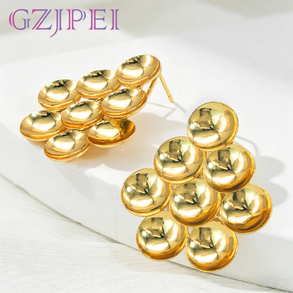 

GZJPEI 2026 New Design Drop Earrings Chic 18K Gold Plated Piercing Earring For Women Birthday Party Jewelry Gifts Wholesale