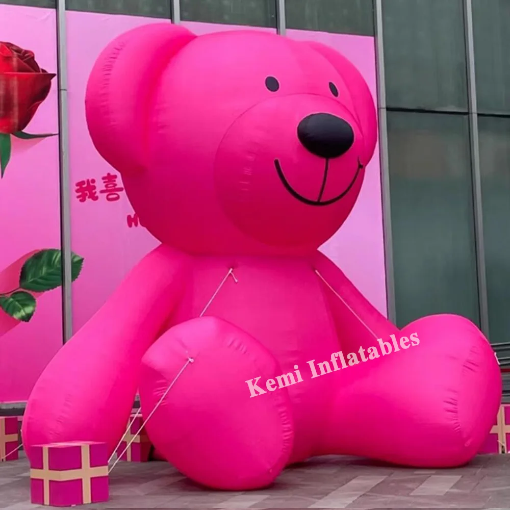 Pink Inflatable Bear Balloon Animal Mascot Party Bar Stage Wedding Birthday events decoration Mall Store Promotion item