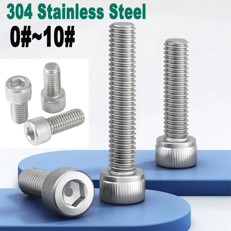 

UNC UNF 0#-80 2#-56 4#-40 6#-32 8#-32 10#-24 10#-32 304 A2-70 Stainless Steel Hexagon Socket Head Cap Screw Allen Head Bolt