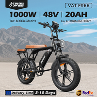 IDOTATA Adult 1000W Electric Bicycle, 7-Speed City Bike, 48V 20AH Battery Men's Bike ,20Inch Off-Road Fat Tyre E-Mountain Ebike
