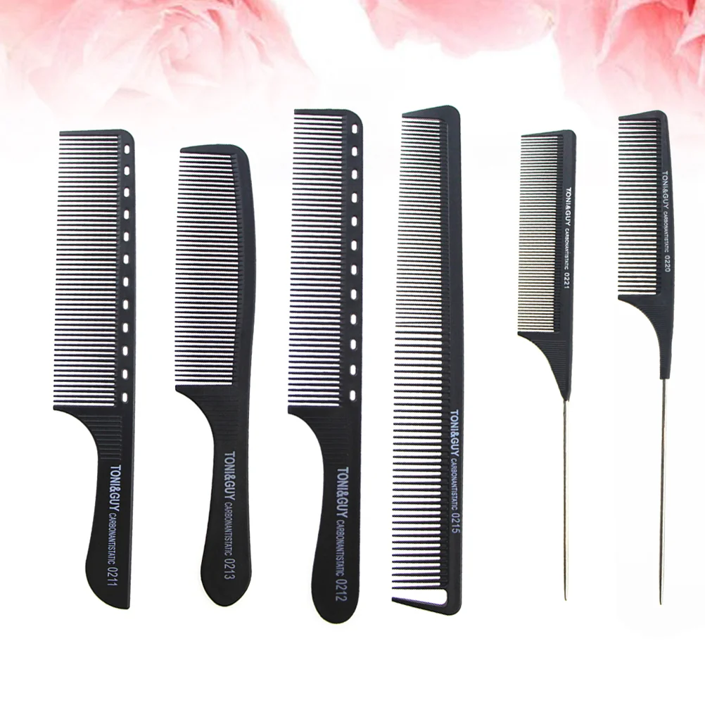 

6 Pcs Salon Teasing Combs Anti-Static Haircut Supplies High Temperature Resistance