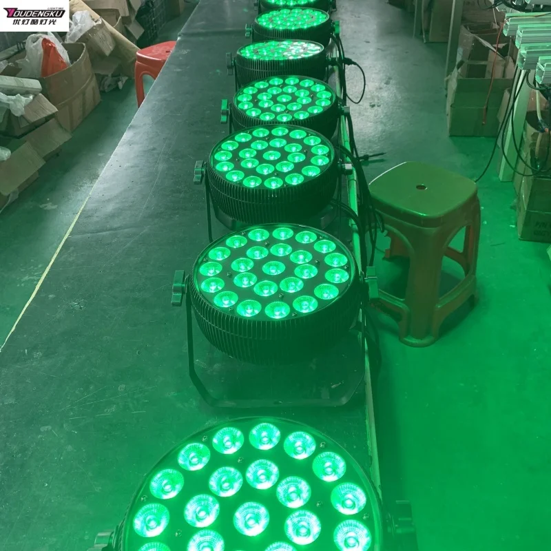 

10pcs dj stage church DMX flat led par 24x18w RGBWAP 6IN1 LED PAR light with powercon