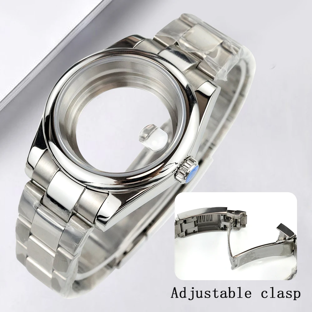 

For DATEJUST Case NH35 Silver 36mm 39mm Watch Case Fit Seiko nh35 nh36 Movement Waterproof Stainless Steel Polish Oyster Strap