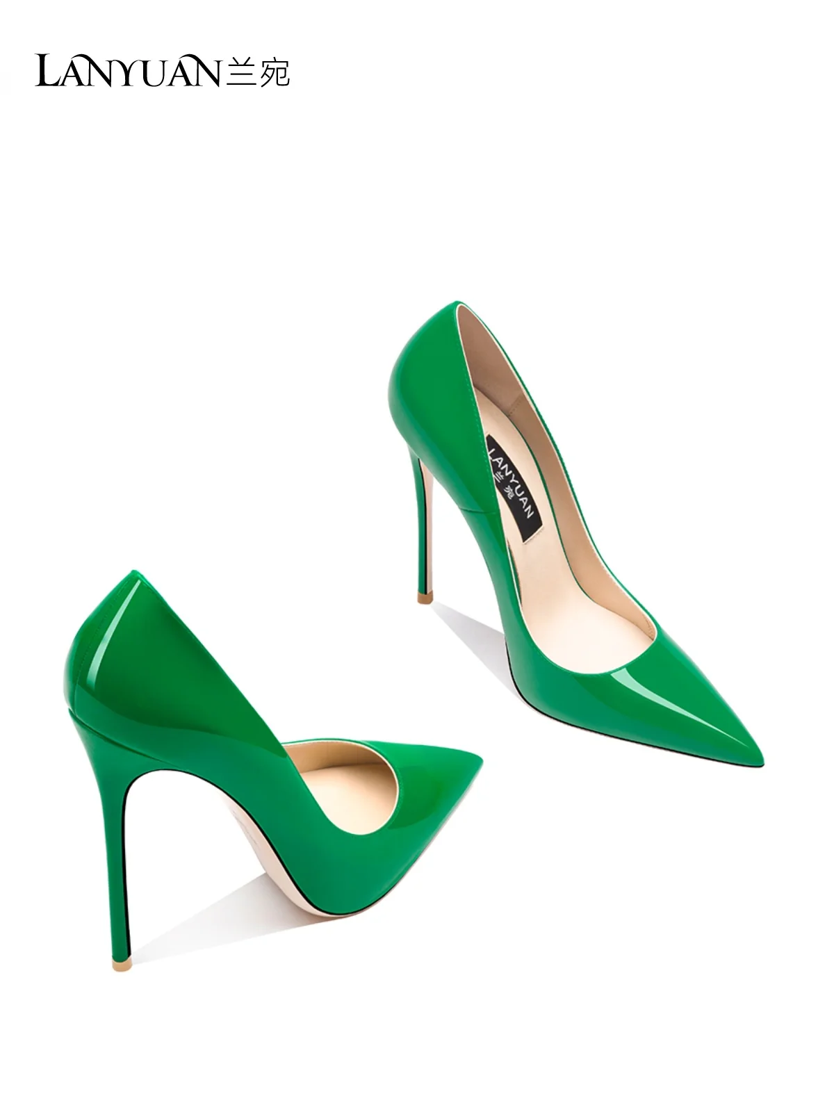 

Women Green Pumps British Style High Heel Single Shoes for Spring Summer Elegant Spring Trip Stilettos12cm 10cm Slip On