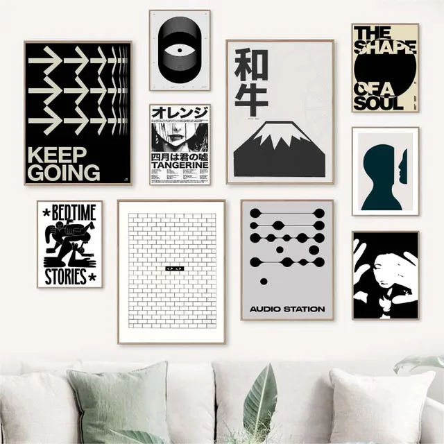 Black White Minimalist Quote Canvas Painting Posters and Prints Aesthetic Wall Art Pictures for Home Living Room Decor No Frame 2