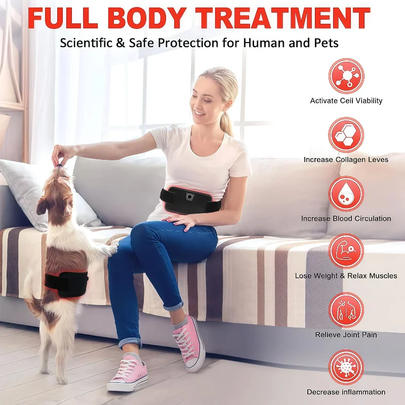 

USB-ремешок для здоровья с красным светом 660 и 850 нм, ближний инфракрасный терапия для талии, шеи, плеч, рук, запястья, подбородка, мышц, расслабления