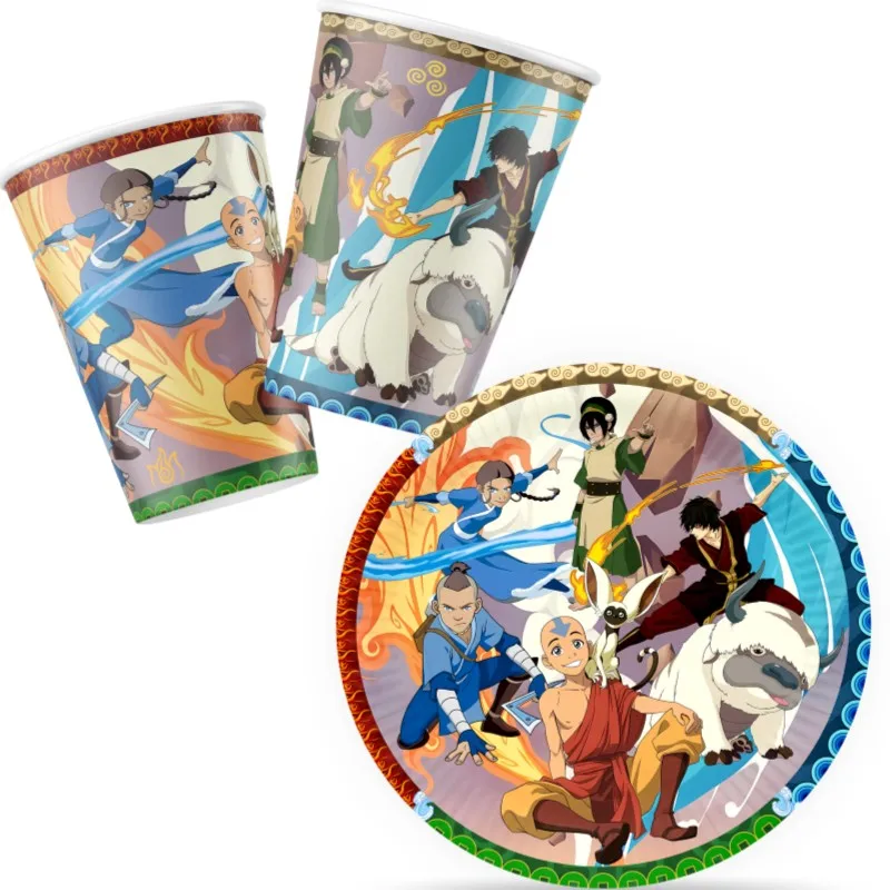 MINISO Avatar Korra Mako Cartoon Birthday Party Supplies Tableware Plate Cup Tablecloth Balloon For Girls Baby Shower decoratio