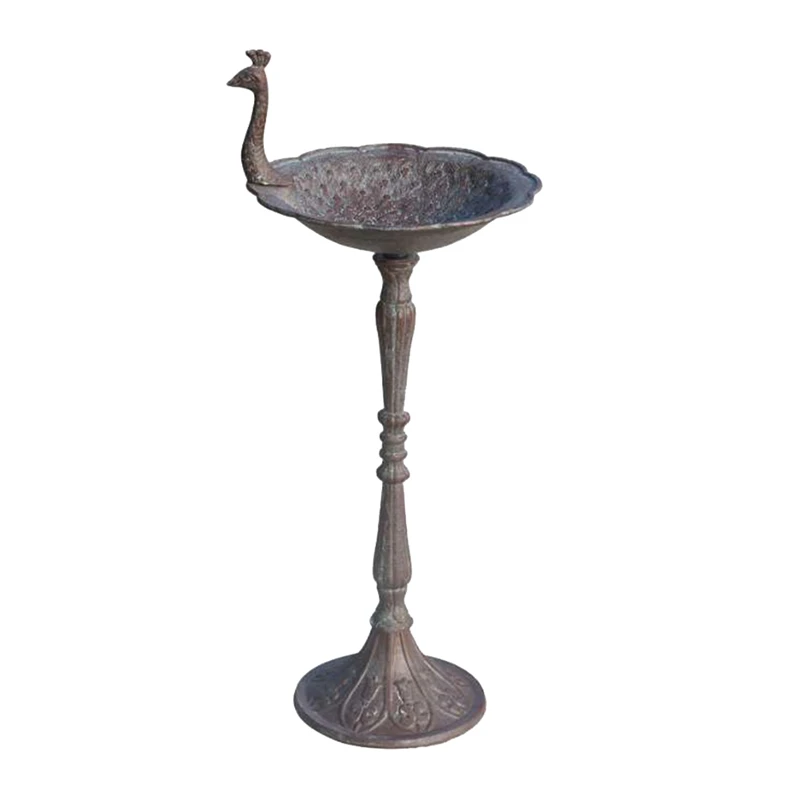 

American Country Vintage Iron Candlestick Bird Feed Drinking Plate Home Garden Lawn Garden Decoration