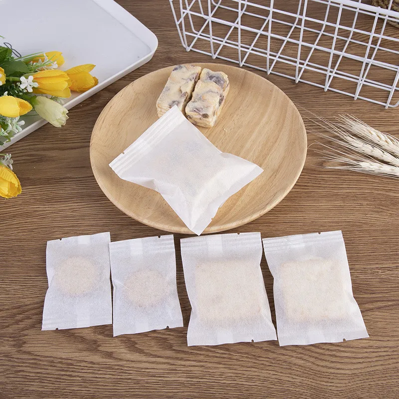 100Pcs White Cotton Oil Proof Paper Bags Scented Flower Fruit Tea Candy Cookies Biscuit Packaging Baking Tool