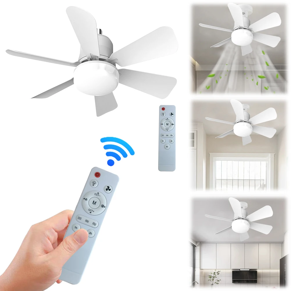 3 Gears Ceiling Fan with Lights Remote Control Small Ceiling Fan Modern Ceiling Fan for Bedroom Basement Dining Living Room