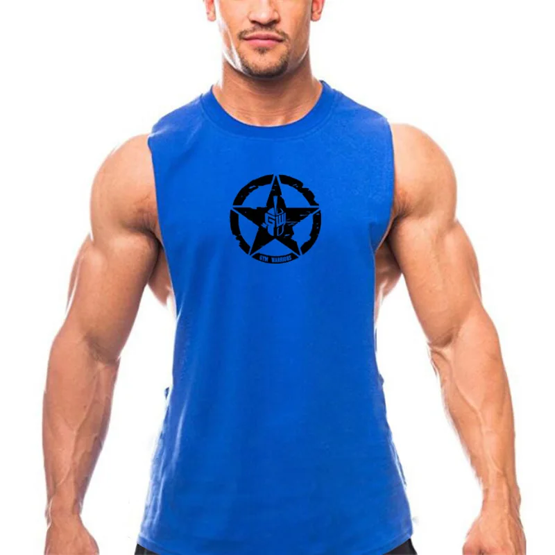 Summer Cotton Breathable Open Side Dot Tank Tops Gym Fitness Workout Muscle Vests Mens Bodybuilding Sleeveless Casual Singlets
