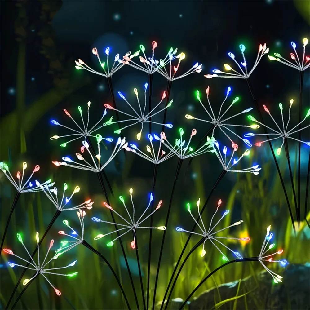 

New Outdoor Solar Firework Lights | IP65 Waterproof Suitable for Patio, Yard, Path, Garden, Christmas Halloween Day Party Decor