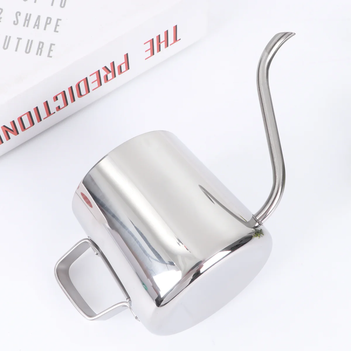 1 قطعة إبريق قهوة من الفولاذ المقاوم للصدأ 250 مللي غلاية يدوية للاستخدام المنزلي الفضة غير قابل للصدأ صنبور طويل القهوة شاكر