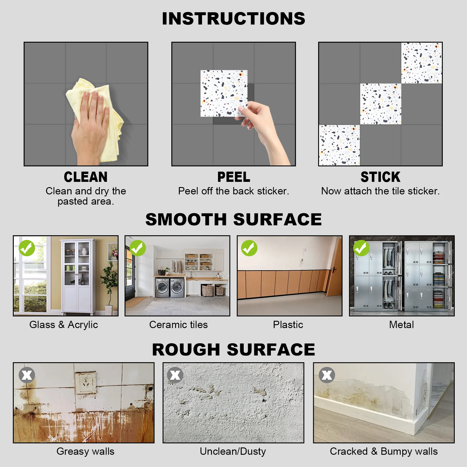 11,8 pol. x 11,8 pol. Azulejos de piso de PVC de grão de madeira para quartos, autoadesivos (pacote com 10) para os EUA