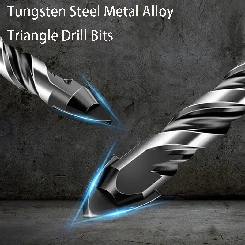 Metal Alloy Triangle Drill Bits Tungsten Steel Drilling Bits Ceramic Wall Glass Concrete Hole Opener Black Cutter Metal Drill