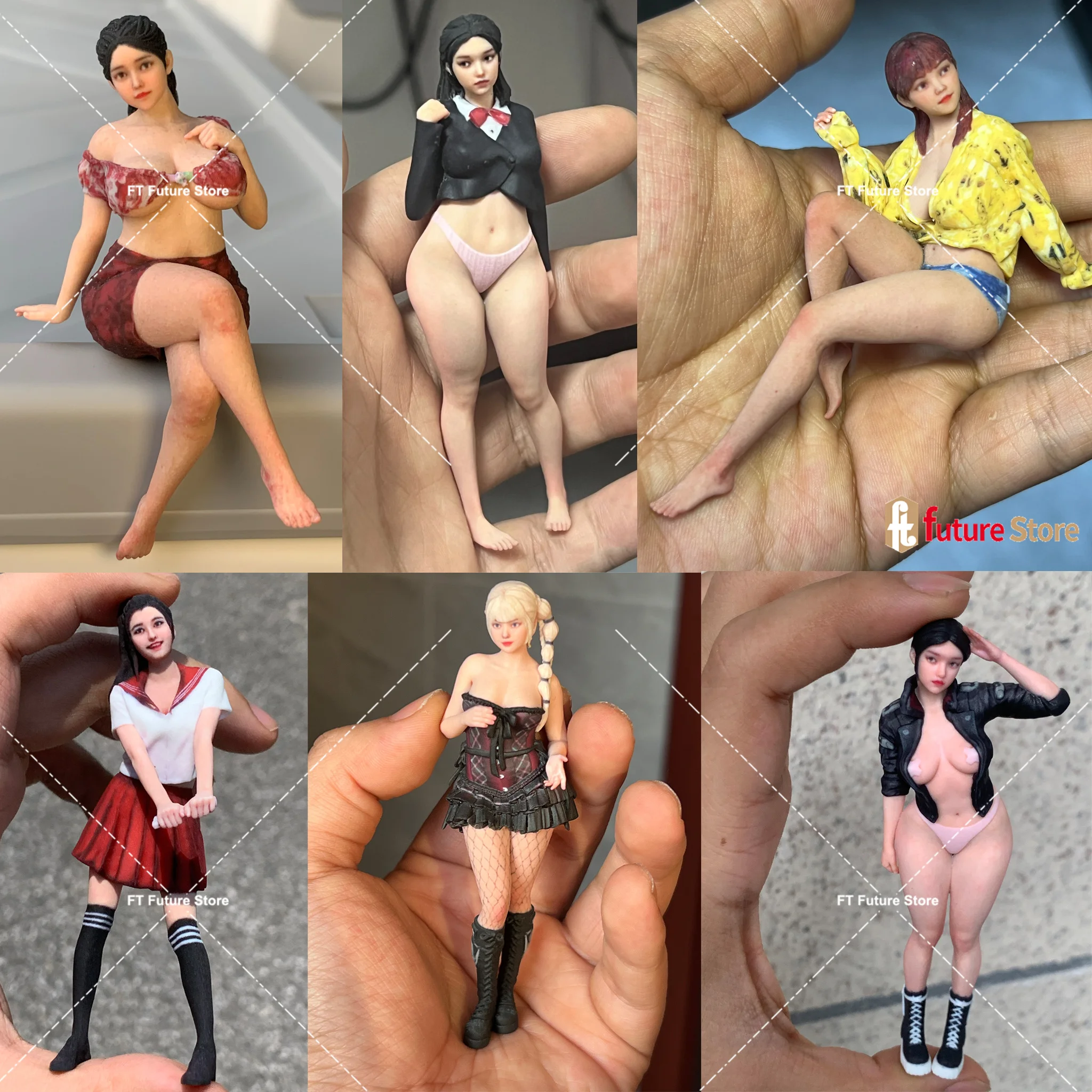 

Resin Diorama 1/18 1/16 1/12 Young Girl Realistic Beauty Female Model Miniature Figurine Doll Scene Prop Display Decor