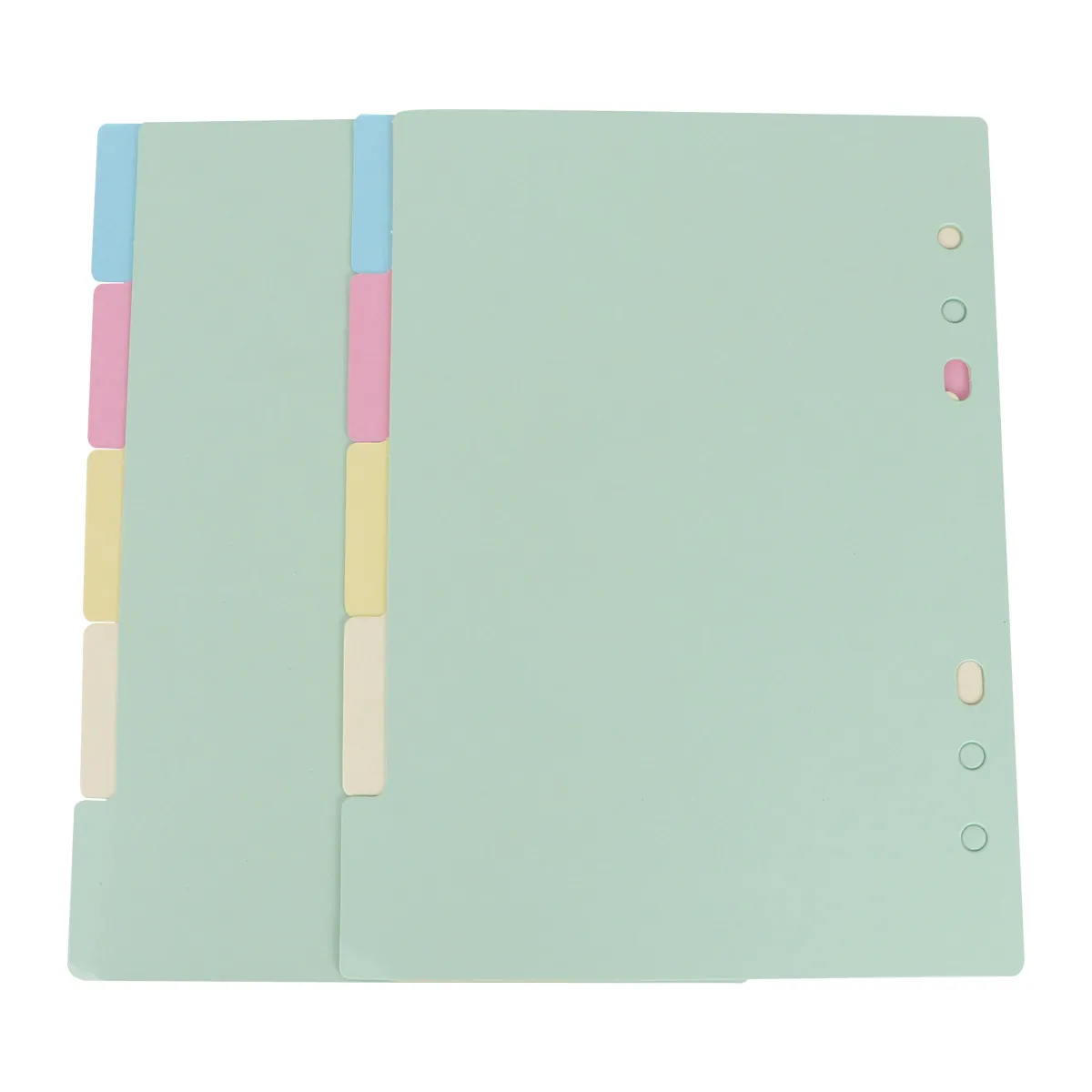 

1 Set A5 Index Divider Paper Colored Tabs 5 Sheets Wide Reinforced Holes for 6 Ring Binder Planner Tab Dividers