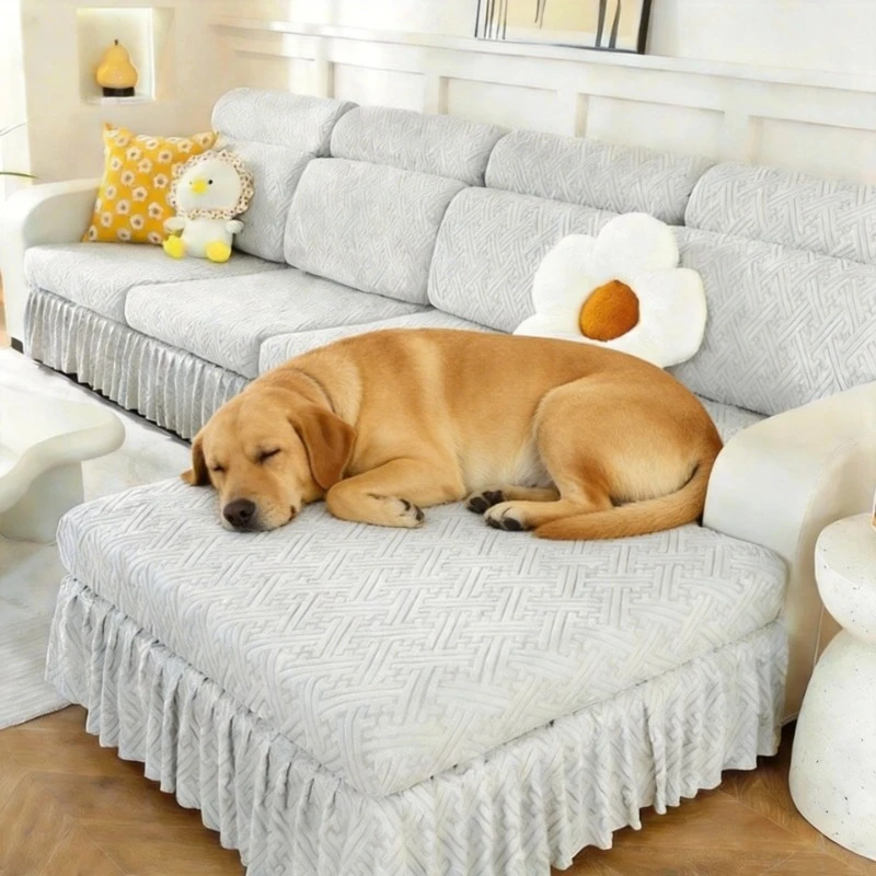 

Furniture Sofa Protector with Skirt Couch Covers Wear Resistant Stretch Washable Soft Covers Anti Slip Sofa Slipcovers for Pets