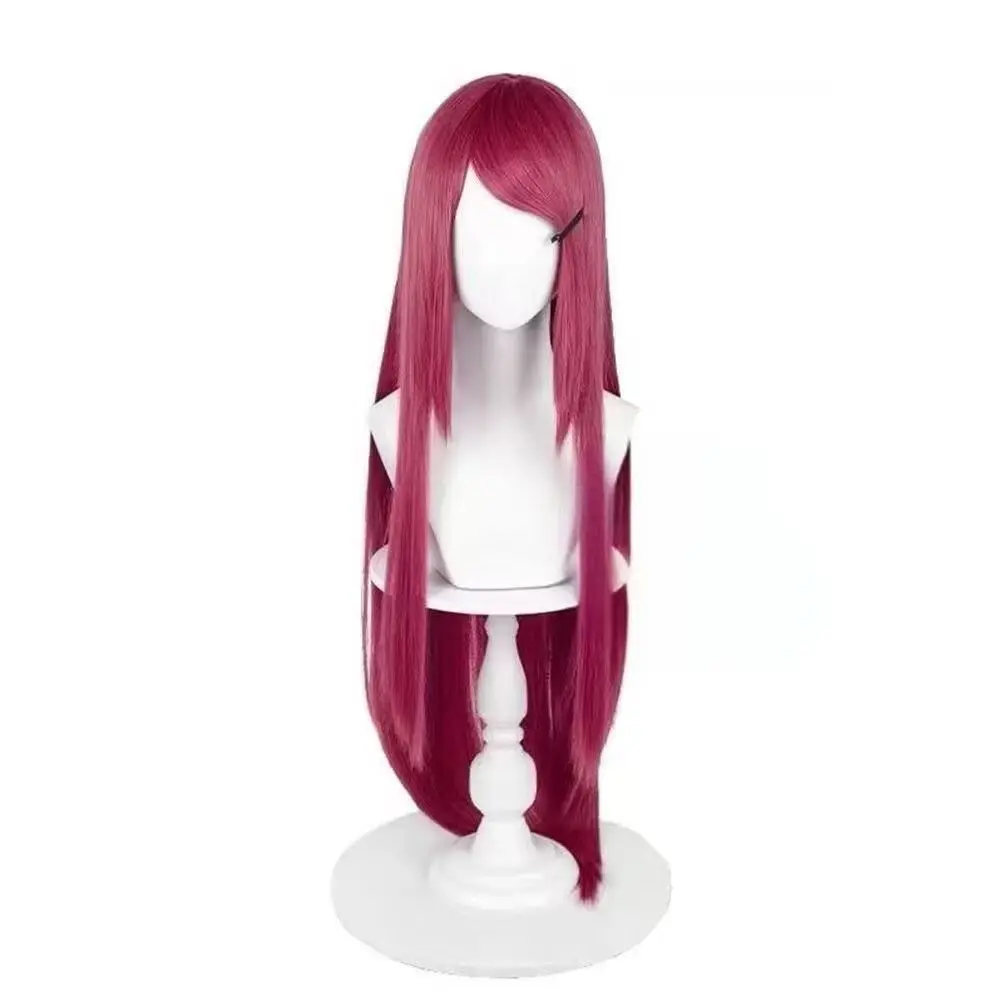 Uzumaki Kushina Cosplay Wig 100 cm Long Rose Red Straight Hair Synthetic Anime Wigs For Halloween Carnival Costume Accessories