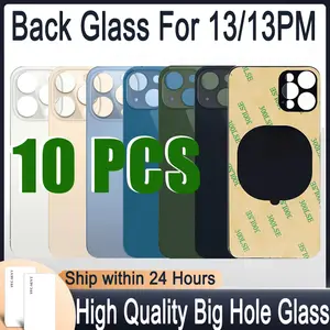 Bilashmart 10  Back Glass iphone 13 Pro Max Back Battery Cover Rear Door 13 Big Hole Version Back Housing Case Replacement Parts