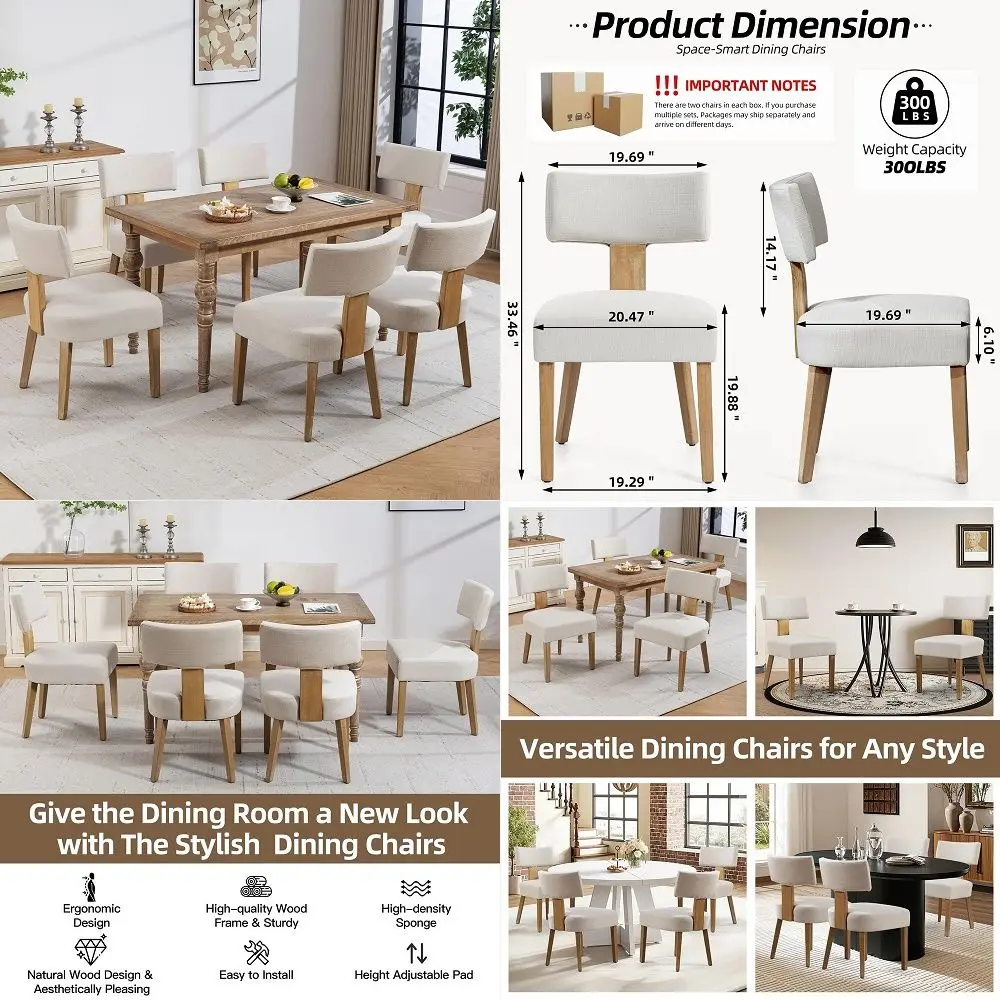 

Stools for Kitchen Island Set of 2, Linen Fabric Upholstered Barstools with Solid Wood Frame, 30 Inch Mid Century Bar Height St