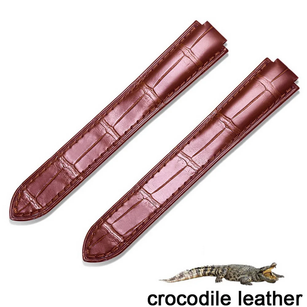 Handmade Crocodile Leather Replacement Watchbands For Cartier Alligator Watch Straps High Quality