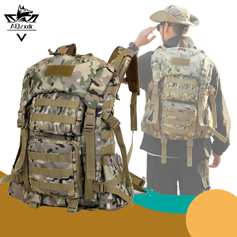 Tactical 35L Large Capacity Travel Bag Pouch Outdoor Multifunctional Wear-Resistant Backpack for Hiking Mountaineering Camping