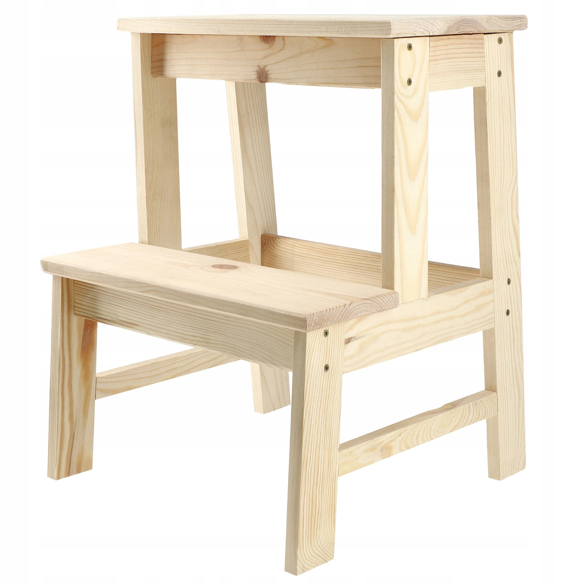 KADAX-taburete de cocina de madera, 50cm, más alto con escalera sólida