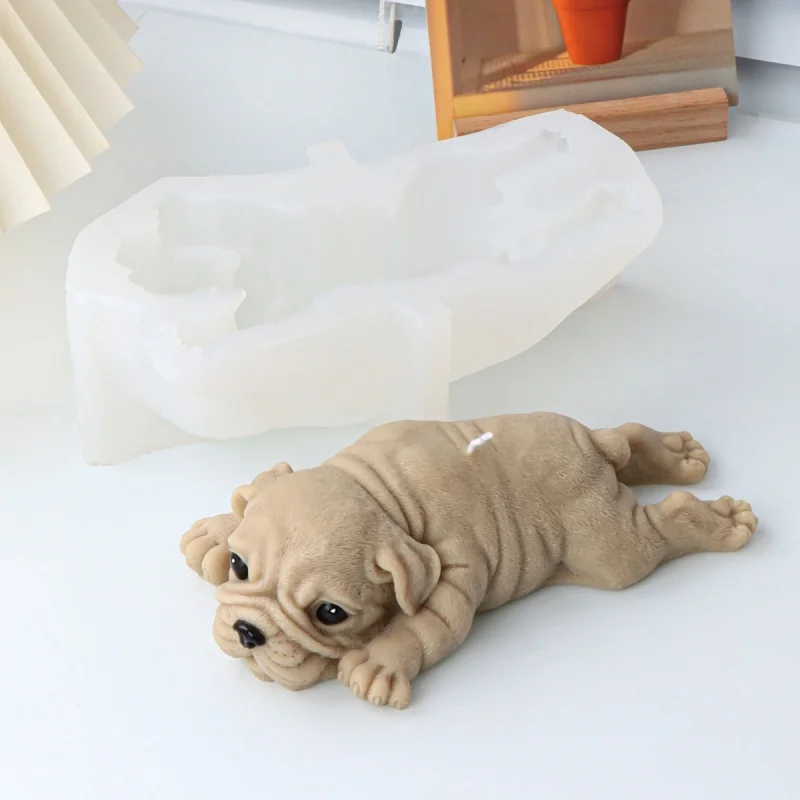اليدوية سيليكون شار بي الكلب قالب شمع لتقوم بها بنفسك ثلاثية الأبعاد الحيوان النحت الحرفية قالب الصابون تمثال راتنج الجص صنع قالب ديكور المنزل