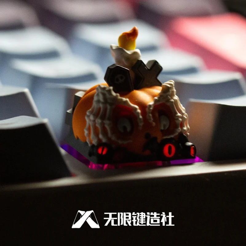 Halloween Pumpkin Series Themed Keycap Single Cute Resin Mechanical Keyboard Accessorie Keycap Customization ESC Gift