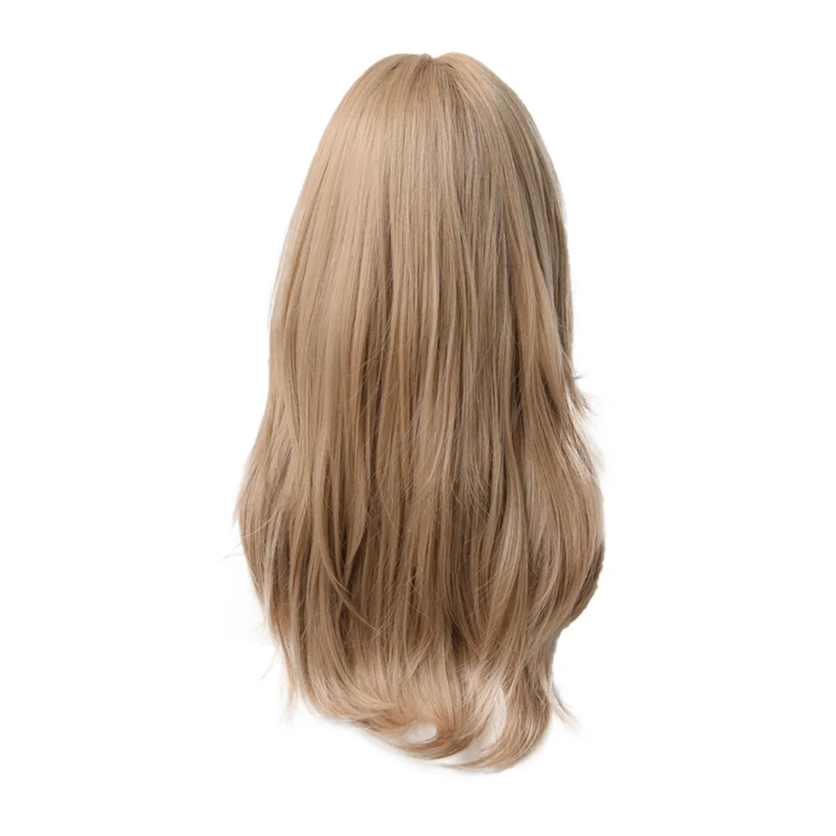 Chemical Fiber Wig for Women Long Straight Wavy Eight Bangs Women'S Long Curly Hair Flaxen Wig for Daily Use