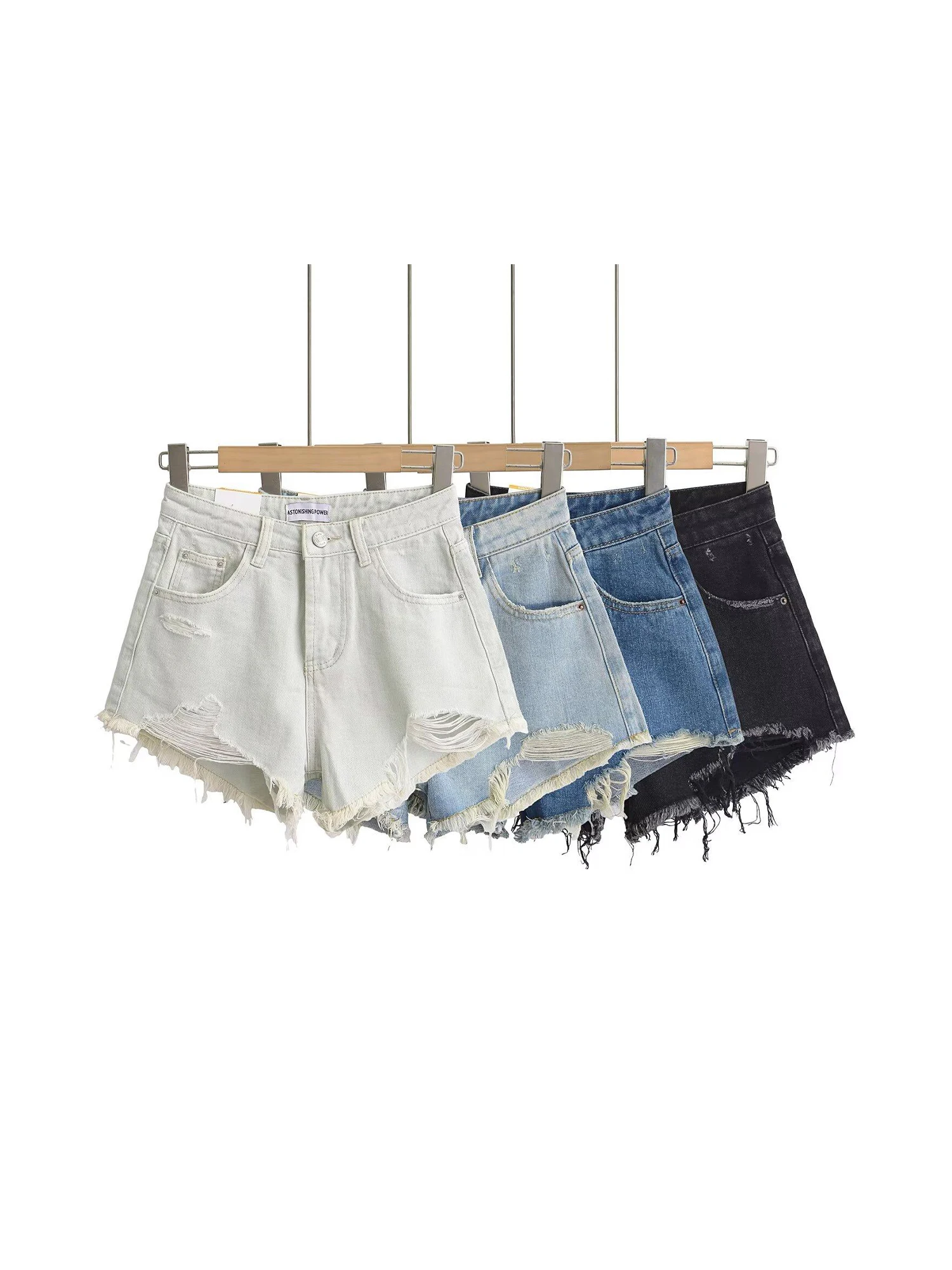 Women Grey Ripped Denim Shorts Vintage 2000s Y2k Gyaru A-Line Micro Jeans Shorts High Waist Hot Cowboy Pants Shorts Summer 2026