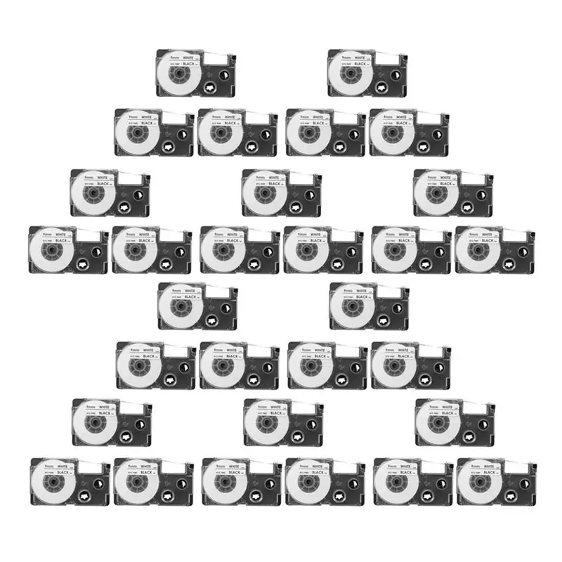 N34R-30 Pack 9Mm Black On White Label Tape Label Maker Compatible With KL-120, KL-60, KL750, KL7200 Label Makers
