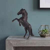 Realistic Black Horse Figurine for Girls and Boys 4x6 Inch Rearing Horse Art Figurine Pony Figurine for Desk Bookshelf Cabinet 4