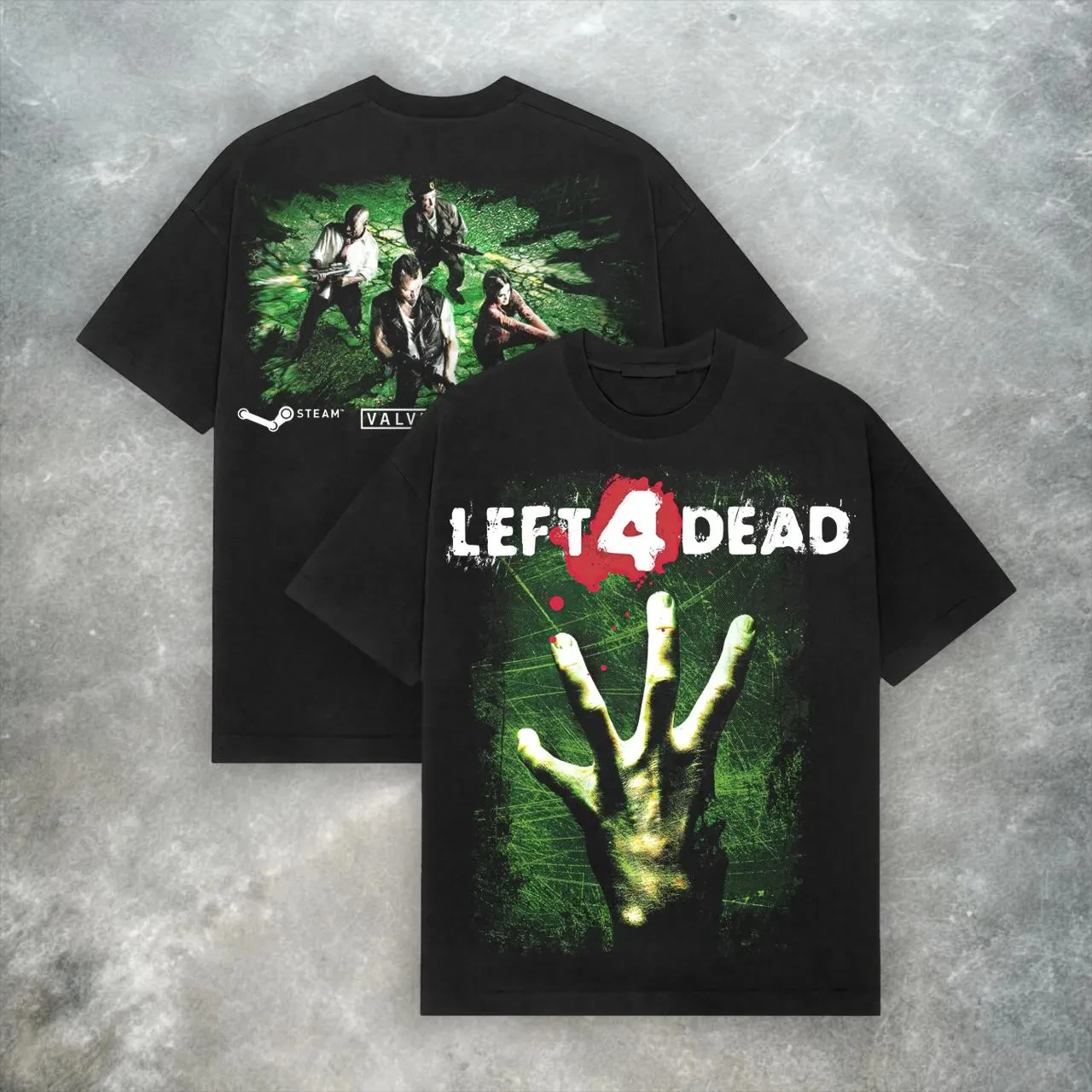 Left 4 Dead Valve Tee Retro Y2K Zombie Shooter Video Game T-Shirt Summer Men's and Women's Loose and Breathable T-shirt Top