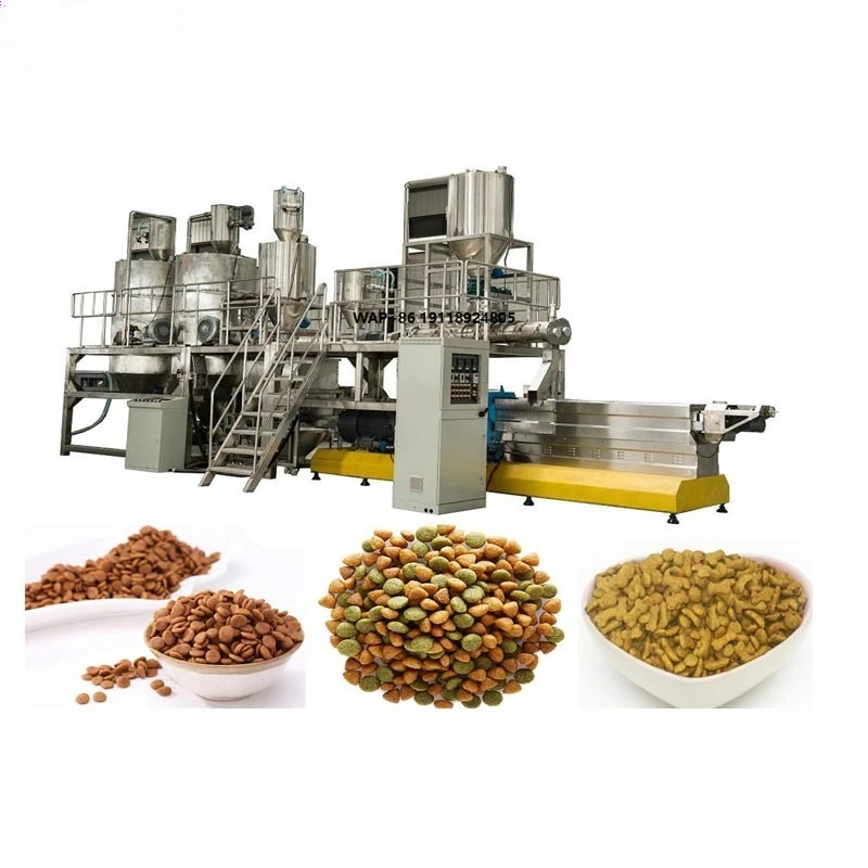 Animal Cat Dog Fish Feed Extruder Making Machinery Line Pet Food Production Manufacturing Factory